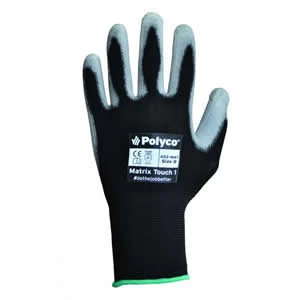 Size 8 Matrix Touch 1 PU Palm Coated Glove With Touch Sensitive Fingertips