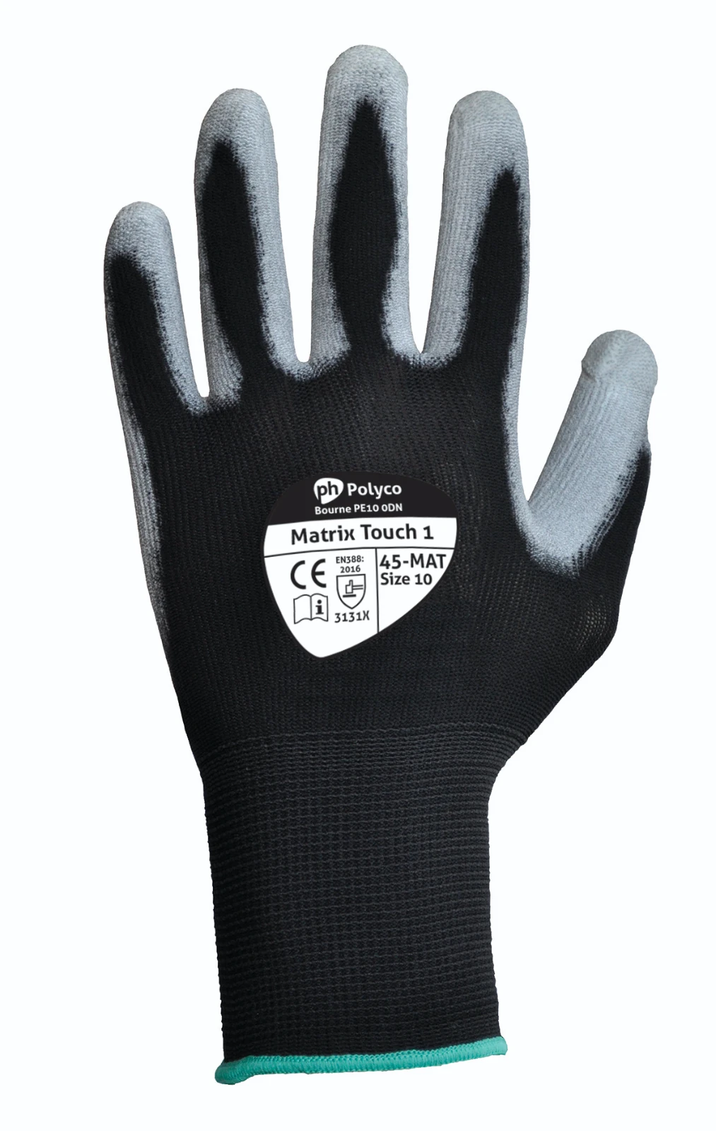 Size 8 Matrix Touch 1 PU Palm Coated Glove With Touch Sensitive Fingertips - Image 3