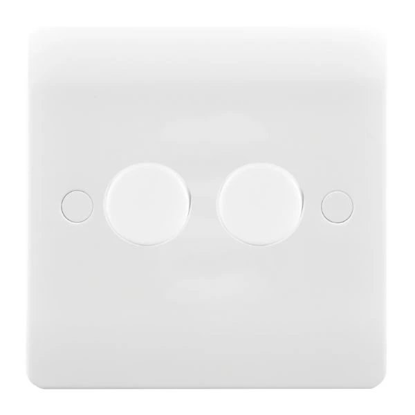 Verve HM2032 Rotary Dimmer 2G 2 Way 100W LEDITB Push On/Off White - Image 3