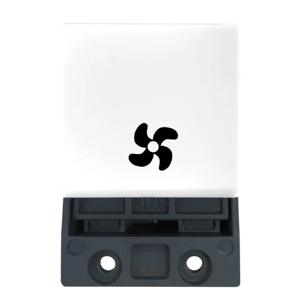 Verve HM3116FN Micro Grid 1G 20A DP 2 Gang Rocker Fan Symbol White - Image 3