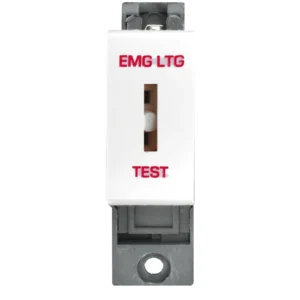 Verve HM3113 Micro Grid 1 Gang 10AX DP Keyswitch Emergency Lighting Test White