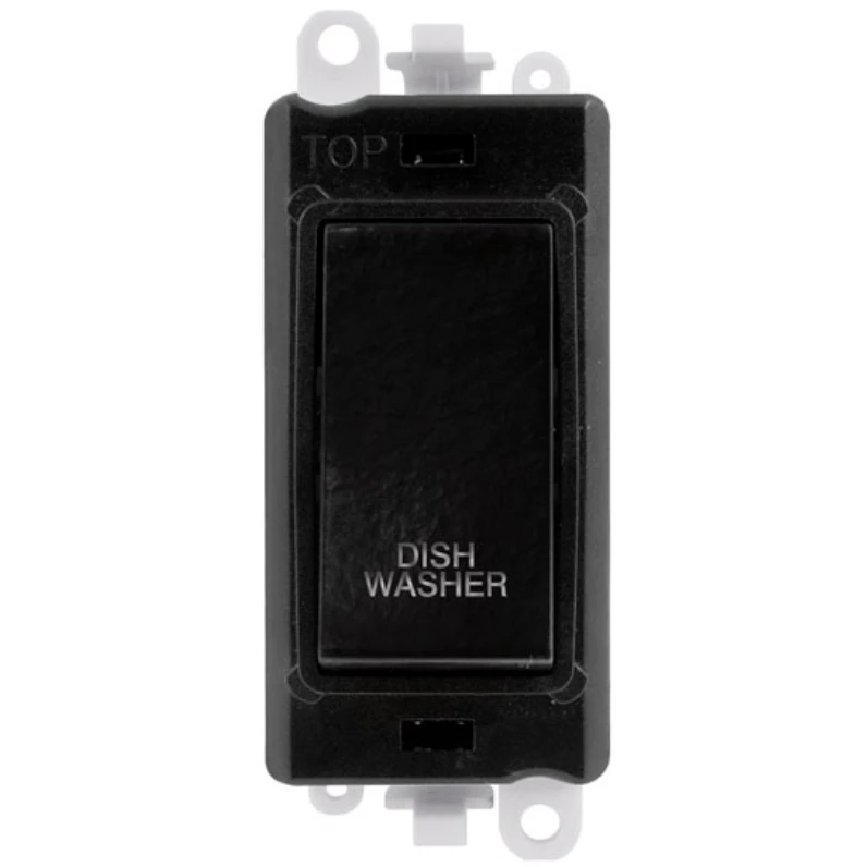 Click Gridpro Dishwasher Laser Etched Legend Black Frame 20AX Black Double Pole Switch Module - Image 2