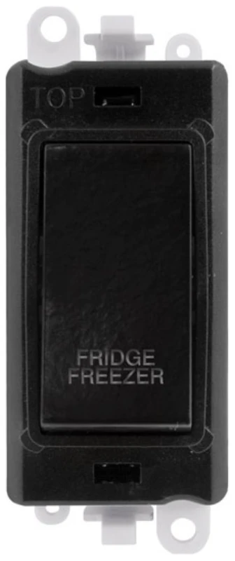Click Gridpro Fridge Freezer Laser Etched Legend Black Frame 20AX Black Double Pole Switch Module