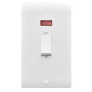 Verve HM2052 1 Gang 50A Double Pole Switch White + Neon