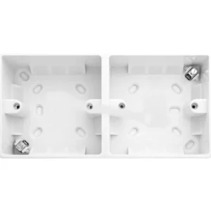 Verve HM2128 2x1 Gang 37mm Pattress Surface Back Box White