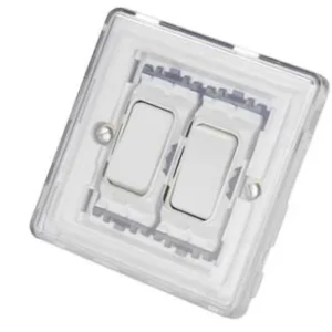 Switch 2 Gang SP 2 Way 10A 86X86mm White