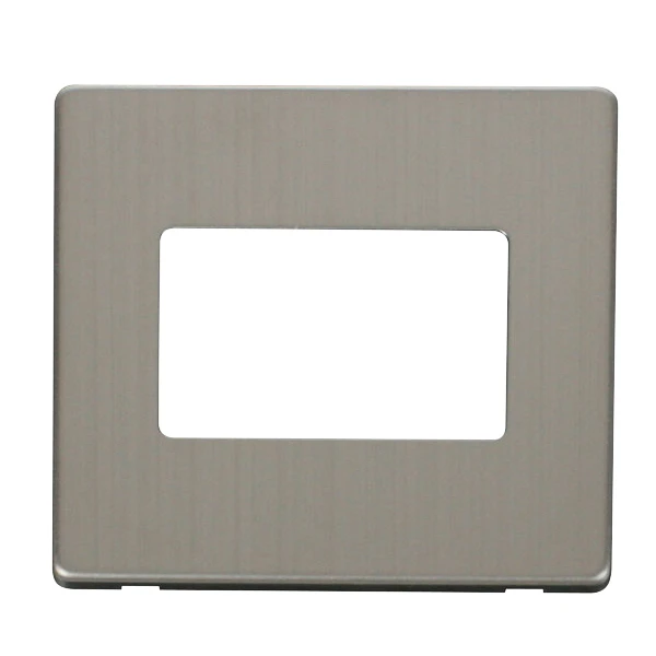 Front Plate 1 Gang 3 Aperture Stainless Steel - Image 2