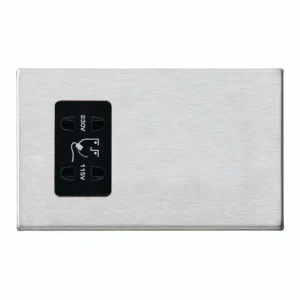 7G24SHSB Hamilton Hartland G2 Shaver Socket Satin Brushed Steel