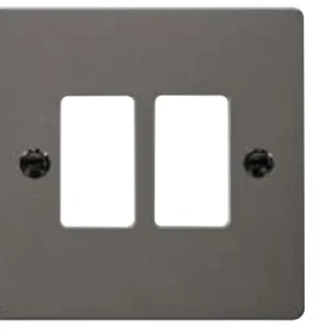 Black Nickel 2 Gang GridPro Frontplate