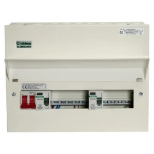9 Way Dual RCD Consumer Unit 100A Main Switch, 80A 30mA RCD +5, 80A 30mA RCD +4