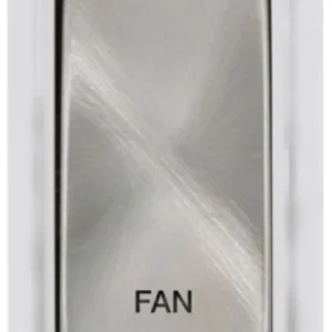 Click Gridpro Fan Laser Etched Legend Polar White Frame 20AX Satin Chrome Double Pole Switch Module