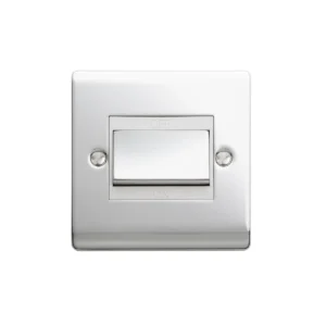 Designa 22S5FS Fan Isolator Switch 1 Gang Triple Pole - Polished Chrome With White Insert