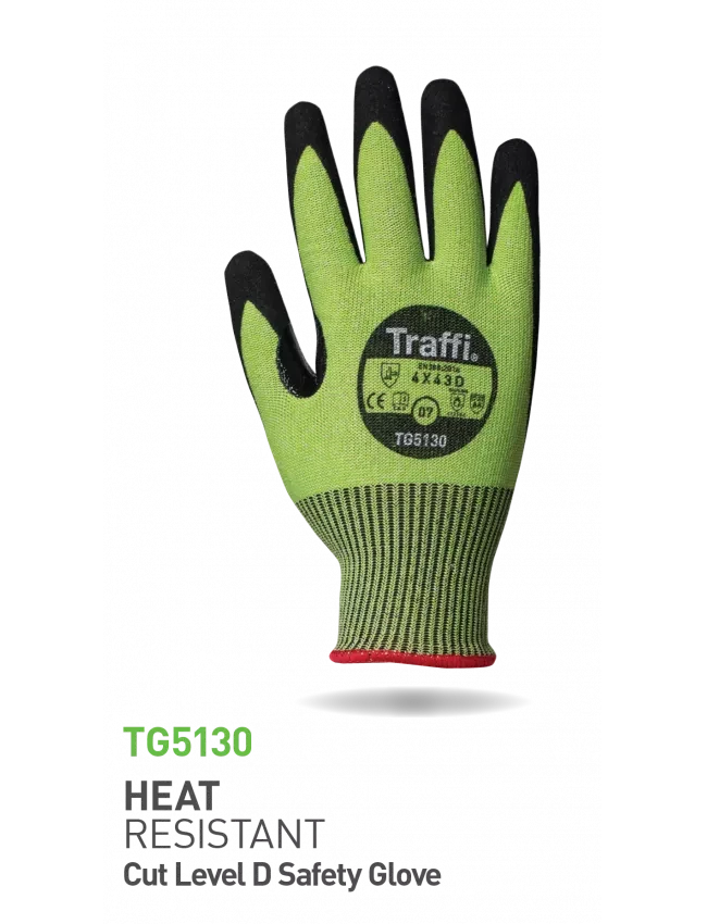Green Heat Resistant Cut Level D Safety Glove Size 8 - Image 2
