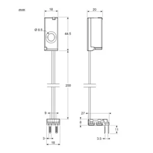 Energy Sensor 1P+N 63A Bottom Position For RCBO