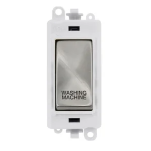 Click Gridpro Switch DP Module - White Insert 20AX Satin Chrome Printed Washing Mach