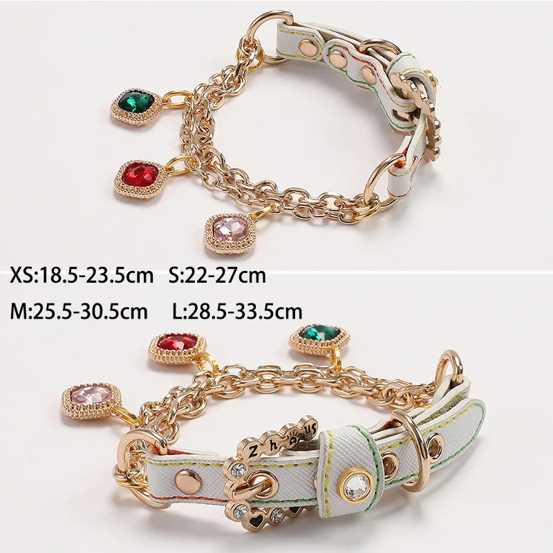 Luxury Pearl Pet Collar for Cats & Small Dogs | Adjustable PU Leather Crystal Necklace | Fashion Bling Pet Accessories Factory - Image 4