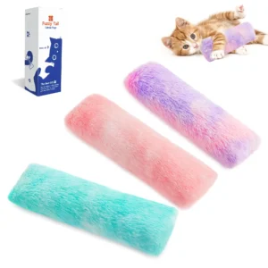 Cute Fuzzy Tail Catnip Toy | Durable Plush Cat Toy with Organic Catnip & Crinkle Paper to Keep Cats Active and Relaxed