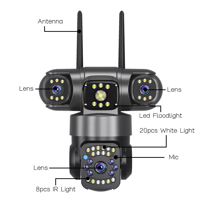 Rscamtom 3K Outdoor 4G Security Camera Motion Detection Alarm Color Night Vision V380 360 Wifi Cameras - Image 3