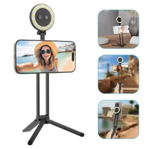 Sturdy & Stable Height Adjustable Multi-Angle Shot Selfie Stick Tripod for Video Recording
