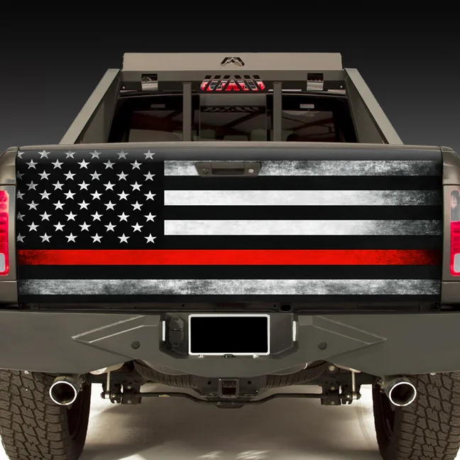 Custom Designed 5x2.3ft Stretch Fabric Pickup Truck Tailgate Covers Stand Flag Pack of 10