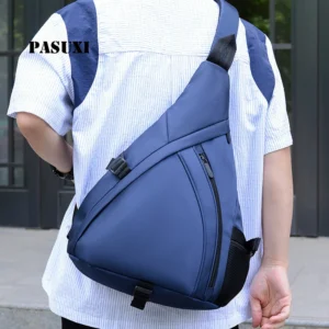 PASUXI Men's Waterproof Sling Chest Bag Large Capacity Crossbody Messenger Pack for Cycling Travel Commute Outdoor Work Pack of 2