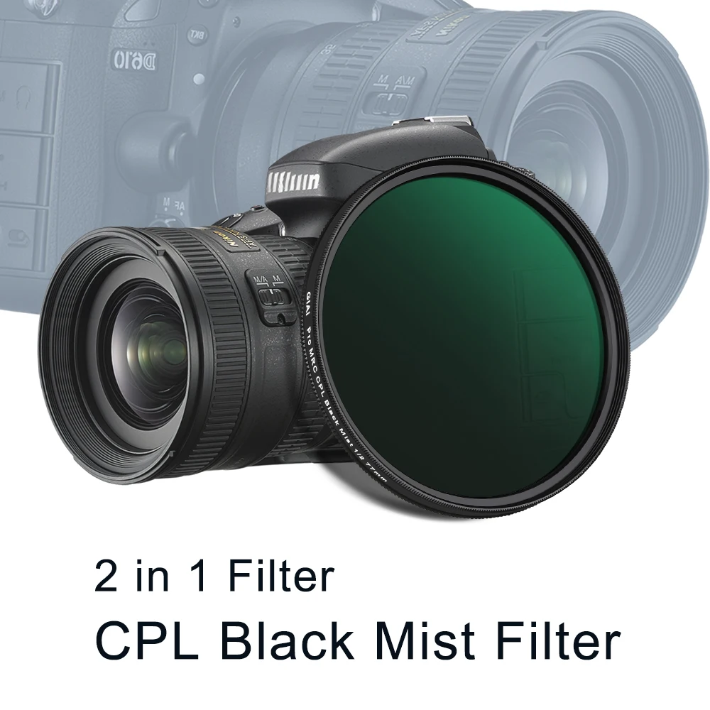 2 in 1 CPL & Black Mist Camera Filter for Nikon for Canon for Sony Fujifilm 37 40.5 46 49 52 55 58 62 67 72 77 82 86 95mm Lens Pack of 5 - Image 3