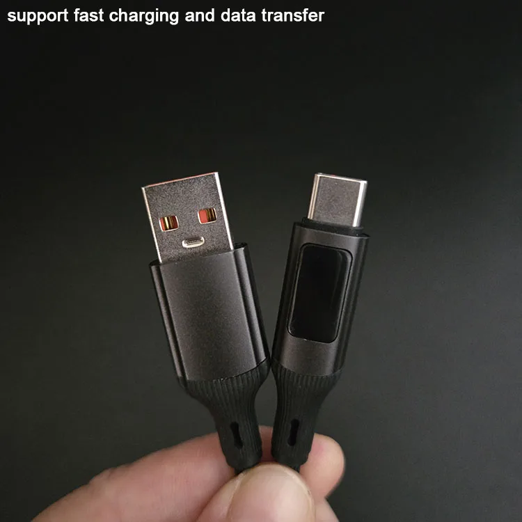 Promotional Industry Portable LED Digital Display Fast Charging USB a to USB Type C Power Cables Pack of 100 - Image 2