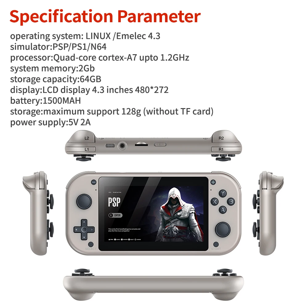 Christmas Gift M17 Portable Handheld Game Console Open Source 4.3 Inch 64GB Built in 20000 Games Multiple Functions Game Player - Image 4