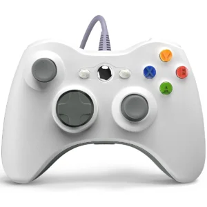 PC Wired Controller, Game Controller for Xbox 360 with Dual-Vibration Turbo for Xbox 360/360 Slim (White) Pack of 20