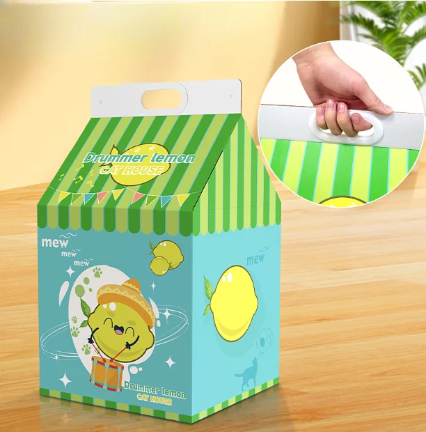 Modern Cat Tree With Catnip Corrugated Paper Cat Scratcher Board Litter Toy House Complimentary Claw Sharpener Packed in Carton Pack of 100