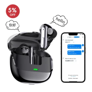 New AI Earbuds with Smart OLED Display Instant Two-Way Translator 144 Languages with Offline feature for Travel and Business Pack of 2