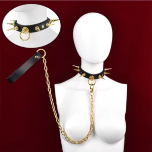 Premium Leather SM Collar and Leash Set Perfect for Couples Enthusiasts Adult Novelty Toy the ultimate Restraint Experience
