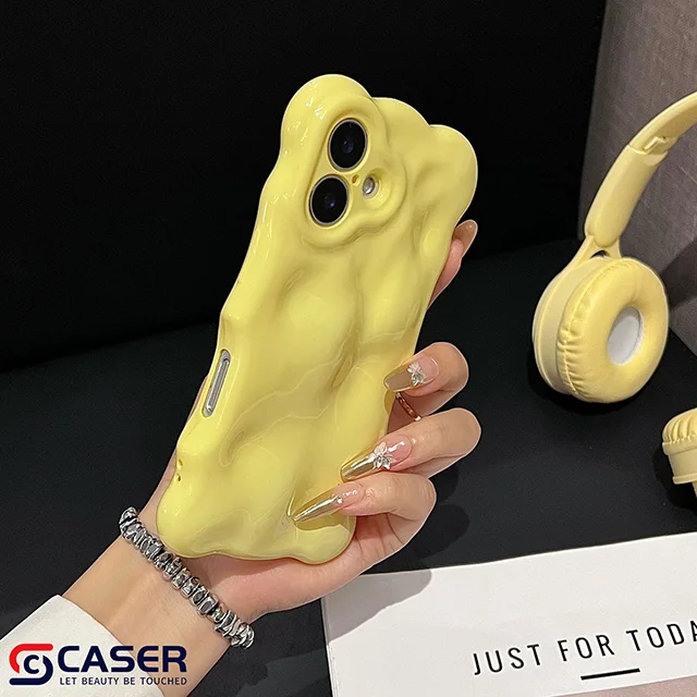 Ins Summer Pastel Aesthetic Waves Bubble Shells 15 14 13 12 Promax High-quality Cute Solid Color Soft Phone Cover for iphone 16 Pack of 10 - Image 3