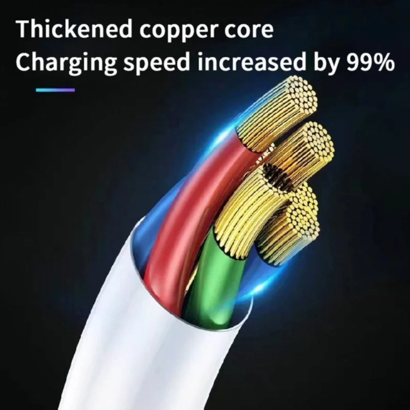 Super Fast 6A Type C USB Data Charger Cable 3A Pure Copper with PVC Jacket Compatible with Mobile Phones IOS Devices Computers Pack of 10 - Image 4