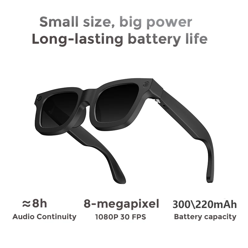 E03 Fashion Smart Sunglasses with 4K Camera Take Pictures Video 300mah ChatGPT Bt Phone Calls Music Smart AI Glasses Pack of 2 - Image 2