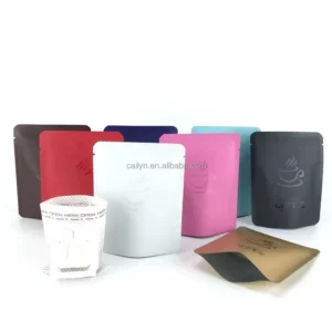 Cailyn Custom Logo Printing Heat Seal Open Top Heat Sealing Smell Proof 20G Coffee Bag Coffee Packaging