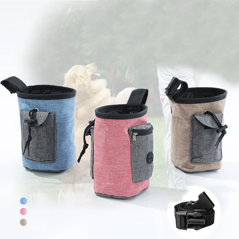 New Design Portable Rectangle Dog Treat Pouch Bag Cute Waterproof Nylon Polyester Adjustable Travel Outdoor Training Pouch Pack of 2
