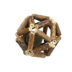 Mountain Polygonum Catnip Balls and Teasing Sticks Wood Interactive Funny Cute Cartoon Classic Teething Toys for Cats Pack of 100