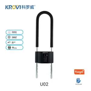 U-Shaped Plug Electronic Smart Lock Dual-Storey Fingerprint Door Convenient Secure Combined Glass Aluminum Alloy Memory Card