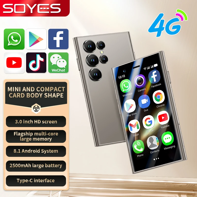 Soyes S24 Pro Max Mini 4G LTE Smart Mobile Phone 3.0 Inch HD Screen 2GB RAM 16GB ROM Dual Sim Card Android 8.1 Smartphone Pack of 2 - Image 3