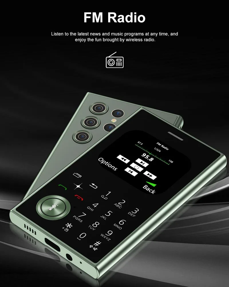 Mini V8 Feature Mobile Phone 2 SIM Standby Magic Voice Speed Dial Blacklist FM Radio Torch 2G GSM Card Style Button Cellphones Pack of 5 - Image 3