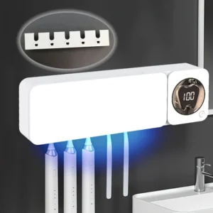 Smart Electric Toothbrush Cleaning Organiser Dual 5-Slot Wall Mounted Smart UV Toothbrush Sterilizer