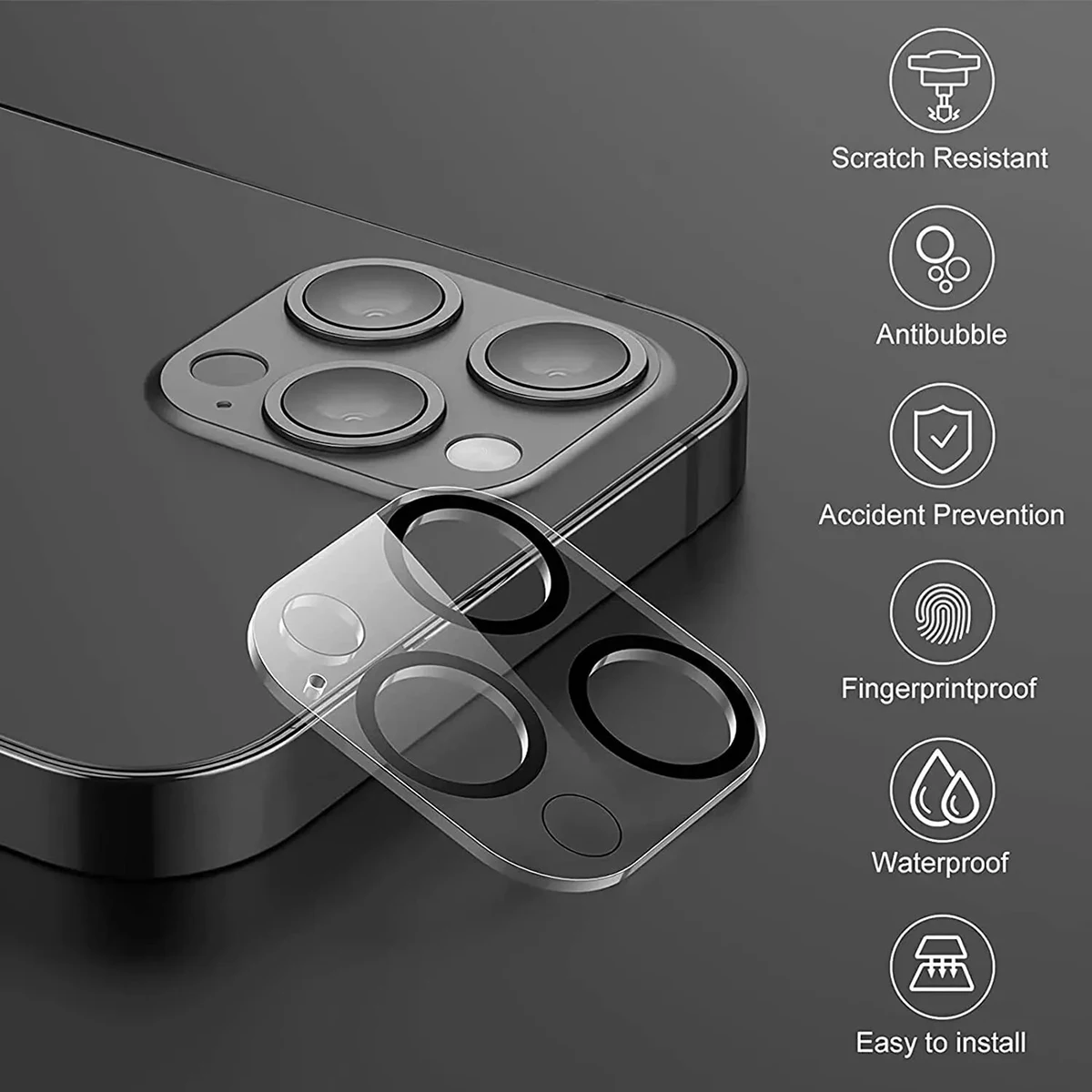 Tempered Glass Camera Protector Film 13 Pro 3d Camera Lens Screen Protector 15 16 Pro Max for iphone 12 Pack of 5 - Image 2