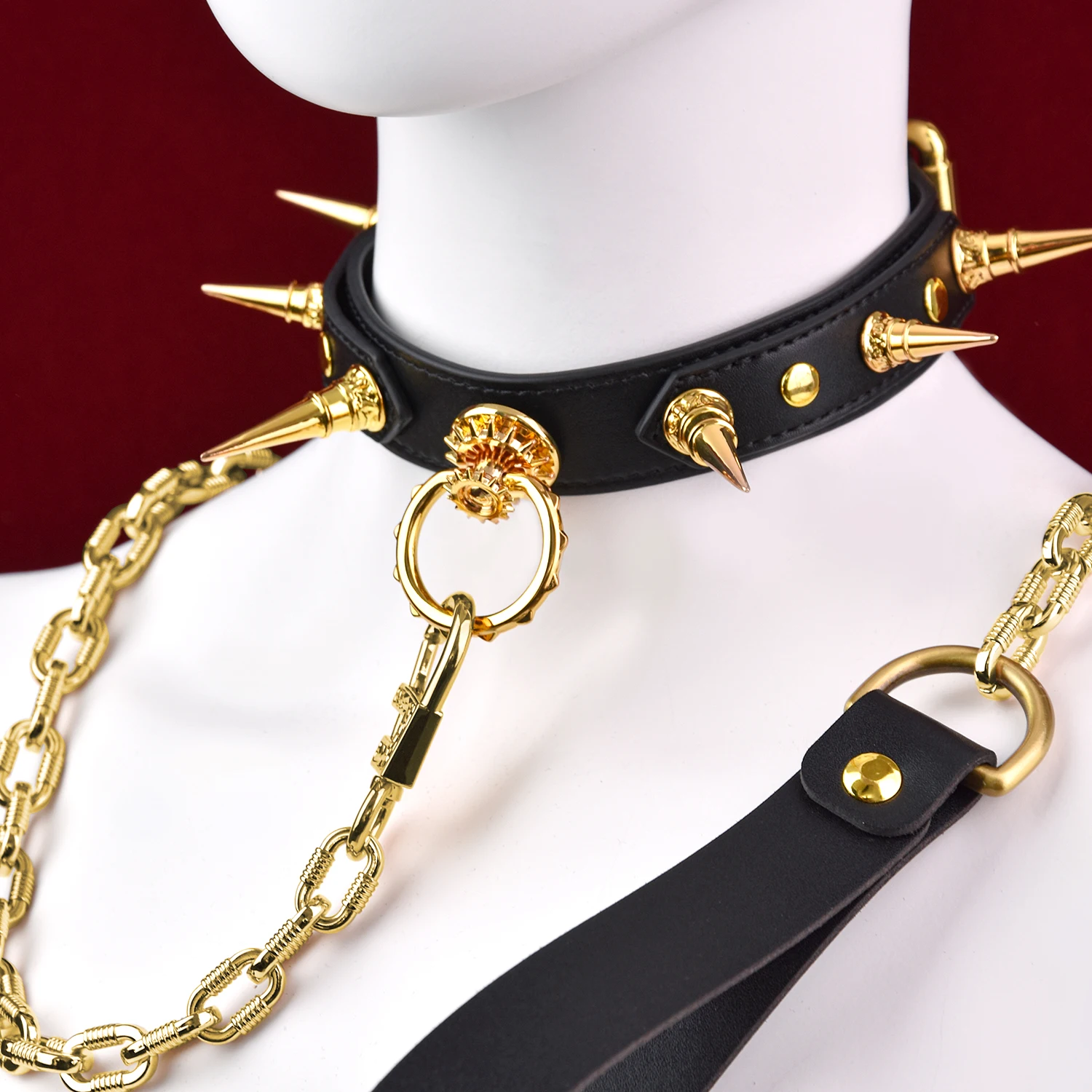 Premium Leather SM Collar and Leash Set Perfect for Couples Enthusiasts Adult Novelty Toy the ultimate Restraint Experience - Image 4