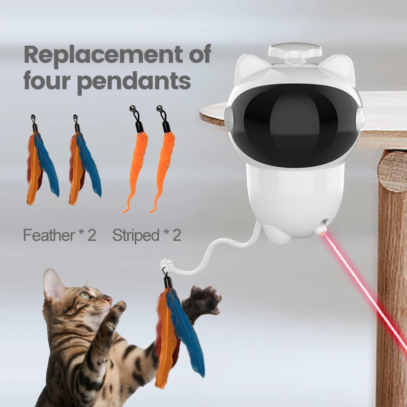 New 3 in 1 Automatic Luxury Plastic Cat Toys Interactive Smart LED Teaser Laser Toy for Indoor Cats & Kittens - Image 4