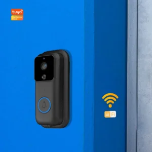 Eseye IP65 Waterproof WiFi 1080P Video Door Phone Tuya App-Enabled Wireless Doorbell 2600mAh Battery Color Remote Wood Doors
