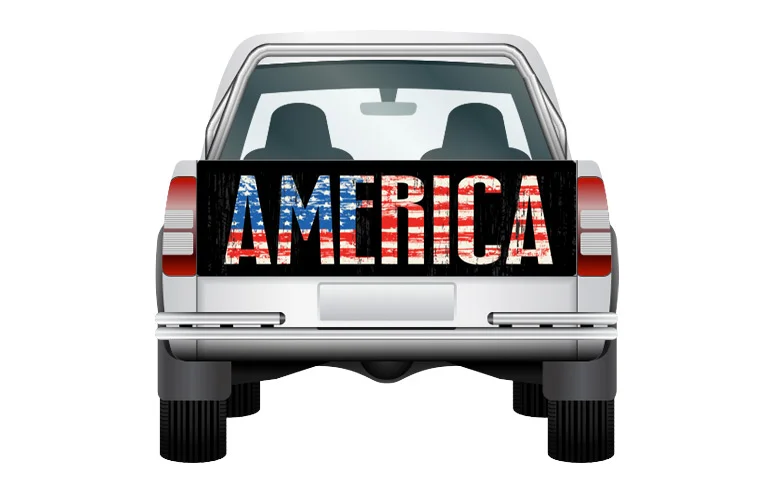Custom Designed 5x2.3ft Stretch Fabric Pickup Truck Tailgate Covers Stand Flag Pack of 10 - Image 2