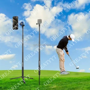 GREATYYT Monopod Magnetic Golf Phone Holder Adjustable Height Selfie Stick Outdoor Golf Tripod Golf Phone Mount for Record Swing