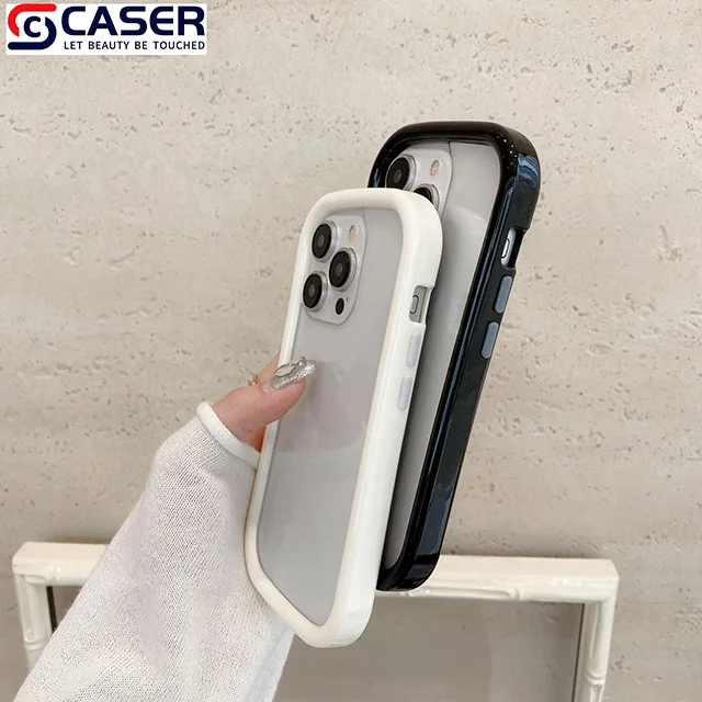 Ins Small Waist Mobile Phone Cases 15 14 13 Pro Promax Transparent Solid Color Colored Border for iPhone 16 Pack of 10 - Image 4