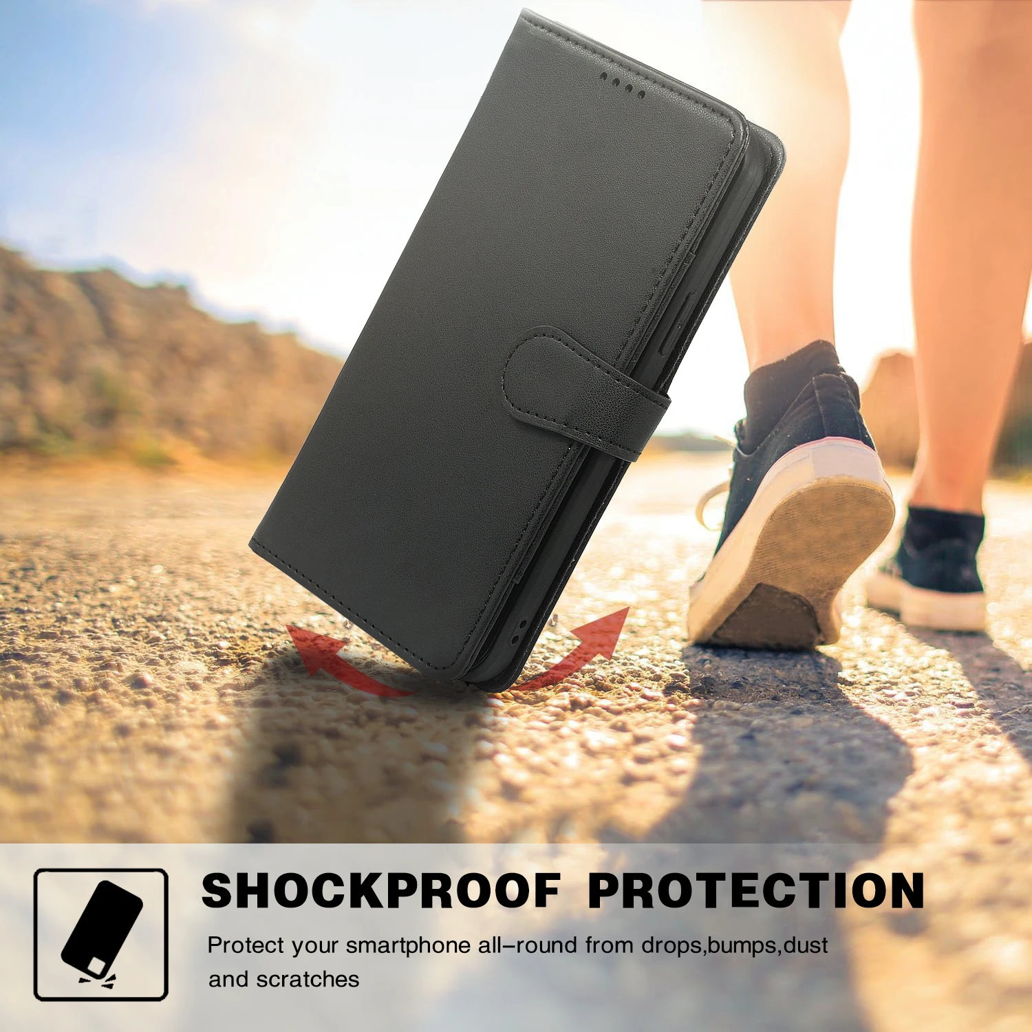 Leather Bag 9-card Slot Wallet Case 14 15 Plus 16 Pro Max Kickstand Magnetic Mobile Phone Flip Cover for iPhone 13 Pack of 2 - Image 2